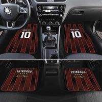 Trinbago Cricket Knight Riders Car Mats Palm Leaves with Vertical Stripes Sporty Style - Wonder Print Shop