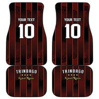 Trinbago Cricket Knight Riders Car Mats Palm Leaves with Vertical Stripes Sporty Style - Wonder Print Shop