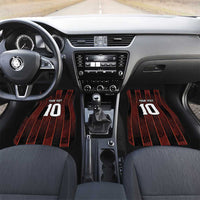 Trinbago Cricket Knight Riders Car Mats Palm Leaves with Vertical Stripes Sporty Style - Wonder Print Shop