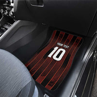 Trinbago Cricket Knight Riders Car Mats Palm Leaves with Vertical Stripes Sporty Style - Wonder Print Shop