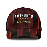 Trinbago Cricket Knight Riders Classic Cap Palm Leaves with Vertical Stripes Sporty Style - Wonder Print Shop