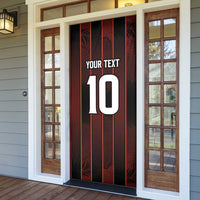 Trinbago Cricket Knight Riders Door Cover Palm Leaves with Vertical Stripes Sporty Style - Wonder Print Shop