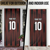 Trinbago Cricket Knight Riders Door Cover Palm Leaves with Vertical Stripes Sporty Style - Wonder Print Shop