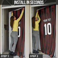 Trinbago Cricket Knight Riders Door Cover Palm Leaves with Vertical Stripes Sporty Style - Wonder Print Shop