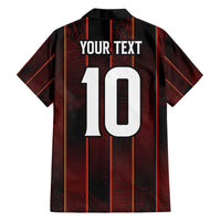 Custom Trinbago Cricket Knight Riders Family Matching Off The Shoulder Long Sleeve Dress and Hawaiian Shirt Palm Leaves with Vertical Stripes Sporty Style - Wonder Print Shop