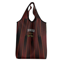 Trinbago Cricket Knight Riders Grocery Bag Palm Leaves with Vertical Stripes Sporty Style - Wonder Print Shop