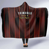 Trinbago Cricket Knight Riders Hooded Blanket Palm Leaves with Vertical Stripes Sporty Style - Wonder Print Shop