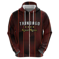 Custom Trinbago Cricket Knight Riders Hoodie Palm Leaves with Vertical Stripes Sporty Style - Wonder Print Shop