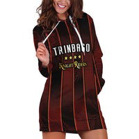 Custom Trinbago Cricket Knight Riders Hoodie Dress Palm Leaves with Vertical Stripes Sporty Style - Wonder Print Shop