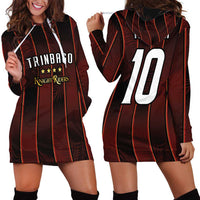 Custom Trinbago Cricket Knight Riders Hoodie Dress Palm Leaves with Vertical Stripes Sporty Style - Wonder Print Shop