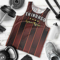 Custom Trinbago Cricket Knight Riders Men Tank Top Palm Leaves with Vertical Stripes Sporty Style - Wonder Print Shop