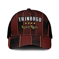 Trinbago Cricket Knight Riders Mesh Trucker Cap Palm Leaves with Vertical Stripes Sporty Style - Wonder Print Shop