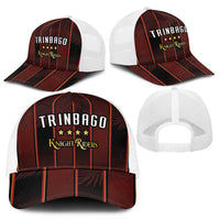 Trinbago Cricket Knight Riders Mesh Trucker Cap Palm Leaves with Vertical Stripes Sporty Style - Wonder Print Shop