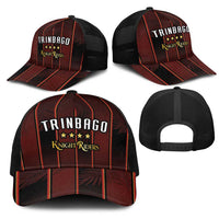 Trinbago Cricket Knight Riders Mesh Trucker Cap Palm Leaves with Vertical Stripes Sporty Style - Wonder Print Shop