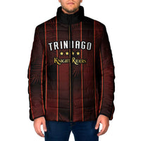 Custom Trinbago Cricket Knight Riders Padded Jacket Palm Leaves with Vertical Stripes Sporty Style - Wonder Print Shop
