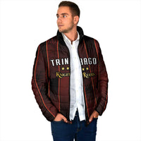 Custom Trinbago Cricket Knight Riders Padded Jacket Palm Leaves with Vertical Stripes Sporty Style - Wonder Print Shop