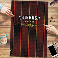 Trinbago Cricket Knight Riders Puzzle Palm Leaves with Vertical Stripes Sporty Style - Wonder Print Shop