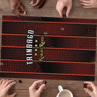 Trinbago Cricket Knight Riders Puzzle Palm Leaves with Vertical Stripes Sporty Style - Wonder Print Shop