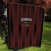 Trinbago Cricket Knight Riders Quilt Palm Leaves with Vertical Stripes Sporty Style - Wonder Print Shop