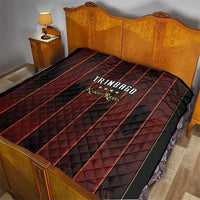Trinbago Cricket Knight Riders Quilt Palm Leaves with Vertical Stripes Sporty Style - Wonder Print Shop