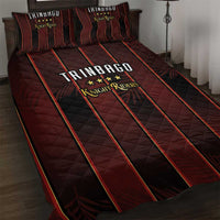 Trinbago Cricket Knight Riders Quilt Bed Set Palm Leaves with Vertical Stripes Sporty Style - Wonder Print Shop