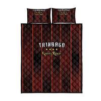 Trinbago Cricket Knight Riders Quilt Bed Set Palm Leaves with Vertical Stripes Sporty Style - Wonder Print Shop