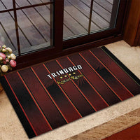 Trinbago Cricket Knight Riders Rubber Doormat Palm Leaves with Vertical Stripes Sporty Style - Wonder Print Shop
