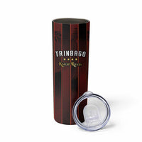 Custom Trinbago Cricket Knight Riders Skinny Tumbler Palm Leaves with Vertical Stripes Sporty Style - Wonder Print Shop