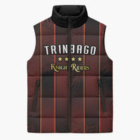 Custom Trinbago Cricket Knight Riders Sleeveless Puffer Jacket Palm Leaves with Vertical Stripes Sporty Style - Wonder Print Shop