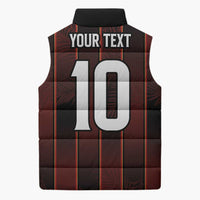 Custom Trinbago Cricket Knight Riders Sleeveless Puffer Jacket Palm Leaves with Vertical Stripes Sporty Style - Wonder Print Shop