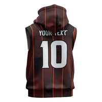 Custom Trinbago Cricket Knight Riders Sleeveless Zip Hoodie Palm Leaves with Vertical Stripes Sporty Style - Wonder Print Shop