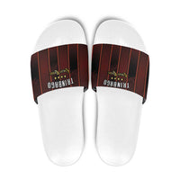 Trinbago Cricket Knight Riders Slide Sandals Palm Leaves with Vertical Stripes Sporty Style - Wonder Print Shop