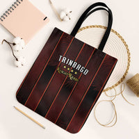 Trinbago Cricket Knight Riders Tote Bag Palm Leaves with Vertical Stripes Sporty Style - Wonder Print Shop