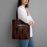 Trinbago Cricket Knight Riders Tote Bag Palm Leaves with Vertical Stripes Sporty Style - Wonder Print Shop
