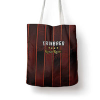 Trinbago Cricket Knight Riders Tote Bag Palm Leaves with Vertical Stripes Sporty Style - Wonder Print Shop