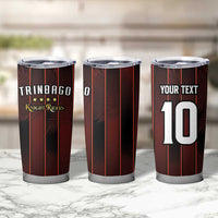 Custom Trinbago Cricket Knight Riders Tumbler Cup Palm Leaves with Vertical Stripes Sporty Style - Wonder Print Shop