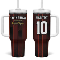 Custom Trinbago Cricket Knight Riders Tumbler With Handle Palm Leaves with Vertical Stripes Sporty Style - Wonder Print Shop