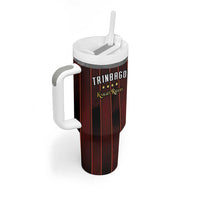 Custom Trinbago Cricket Knight Riders Tumbler With Handle Palm Leaves with Vertical Stripes Sporty Style - Wonder Print Shop