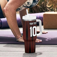 Custom Trinbago Cricket Knight Riders Tumbler With Handle Palm Leaves with Vertical Stripes Sporty Style - Wonder Print Shop