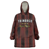 Custom Trinbago Cricket Knight Riders Wearable Blanket Hoodie Palm Leaves with Vertical Stripes Sporty Style - Wonder Print Shop