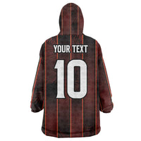 Custom Trinbago Cricket Knight Riders Wearable Blanket Hoodie Palm Leaves with Vertical Stripes Sporty Style - Wonder Print Shop