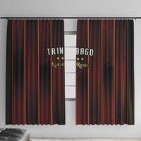 Trinbago Cricket Knight Riders Window Curtain Palm Leaves with Vertical Stripes Sporty Style - Wonder Print Shop