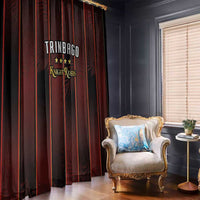 Trinbago Cricket Knight Riders Window Curtain Palm Leaves with Vertical Stripes Sporty Style - Wonder Print Shop