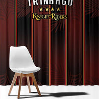 Trinbago Cricket Knight Riders Window Curtain Palm Leaves with Vertical Stripes Sporty Style - Wonder Print Shop