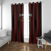 Trinbago Cricket Knight Riders Window Curtain Palm Leaves with Vertical Stripes Sporty Style - Wonder Print Shop