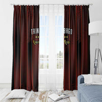 Trinbago Cricket Knight Riders Window Curtain Palm Leaves with Vertical Stripes Sporty Style - Wonder Print Shop