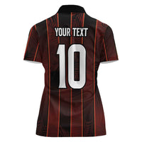 Custom Trinbago Cricket Knight Riders Women Polo Shirt Palm Leaves with Vertical Stripes Sporty Style - Wonder Print Shop