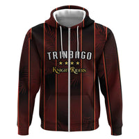 Custom Trinbago Cricket Knight Riders Zip Hoodie Palm Leaves with Vertical Stripes Sporty Style - Wonder Print Shop