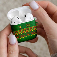 Cameroon Football AirPods Case Tribal Motifs Green Color - Wonder Print Shop