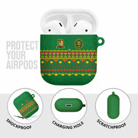 Cameroon Football AirPods Case Tribal Motifs Green Color - Wonder Print Shop